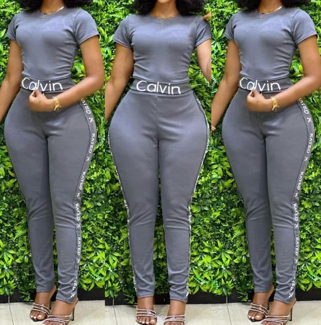 Calvin Klein ladies Two piece Trouser and Top (grey)